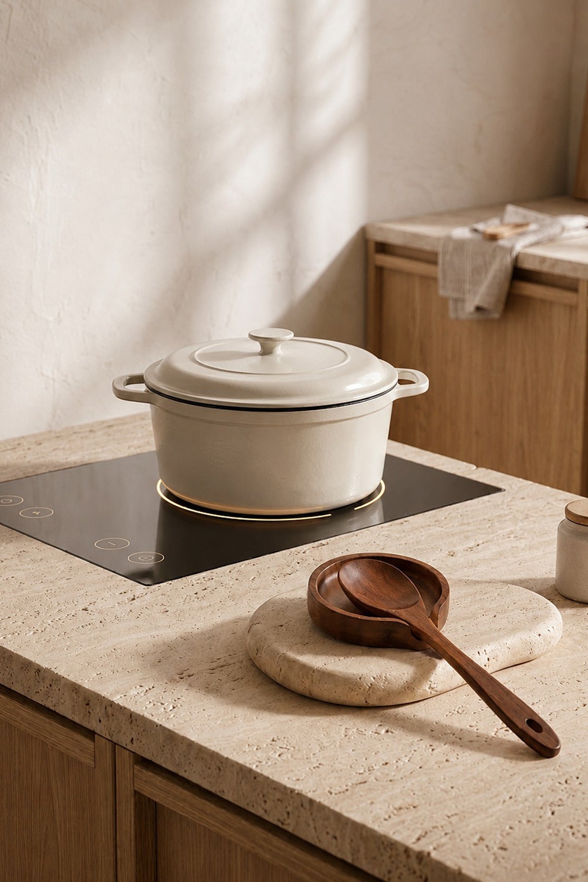 Repose-Cuillère Compact en Bois pour Plan de Travail de Cuisine