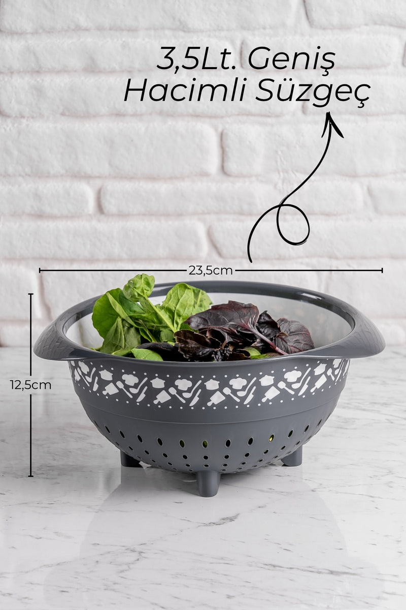 Set de 3 Pièces Passoire et Bols Multifonctions pour Cuisine