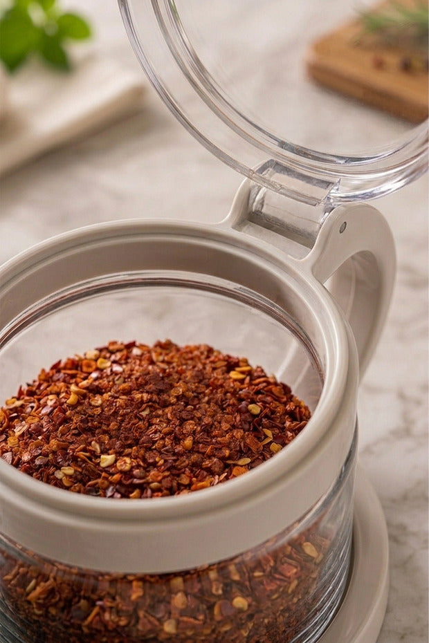 Lot de 3 Pots à Épices en Verre 300 ml avec Support et Cuillères