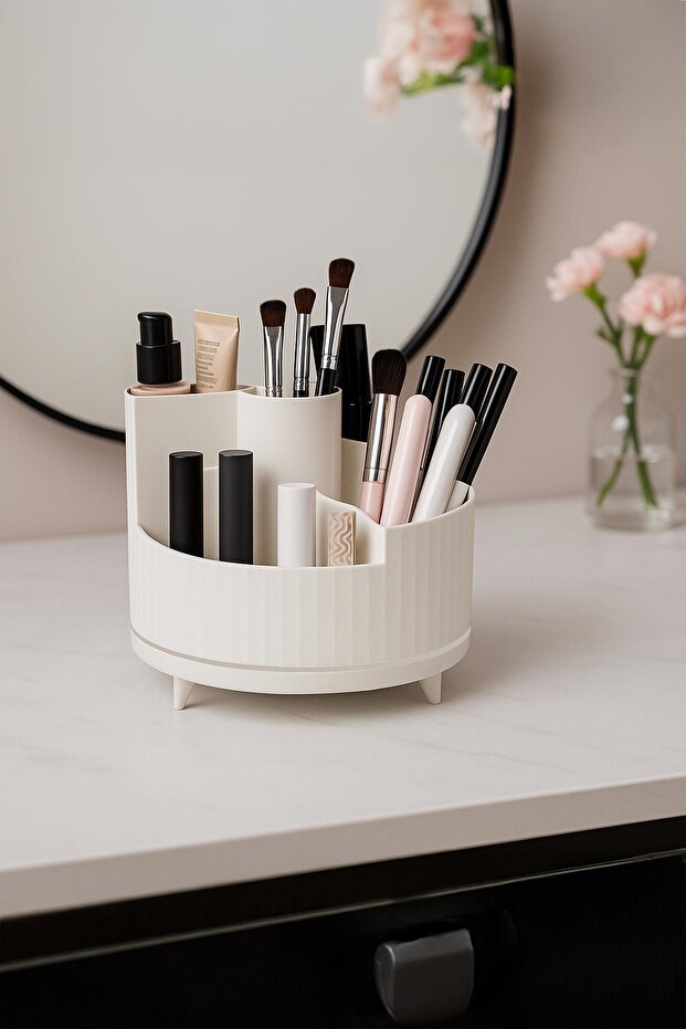 منظم مكياج دوار 360° متعدد الأقسام