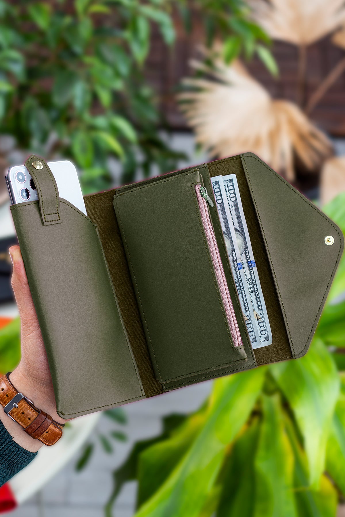 Enveloppe Téléphone et Boîtes de Pièces - Cuir Synthétique, Design Élégant et Pratique