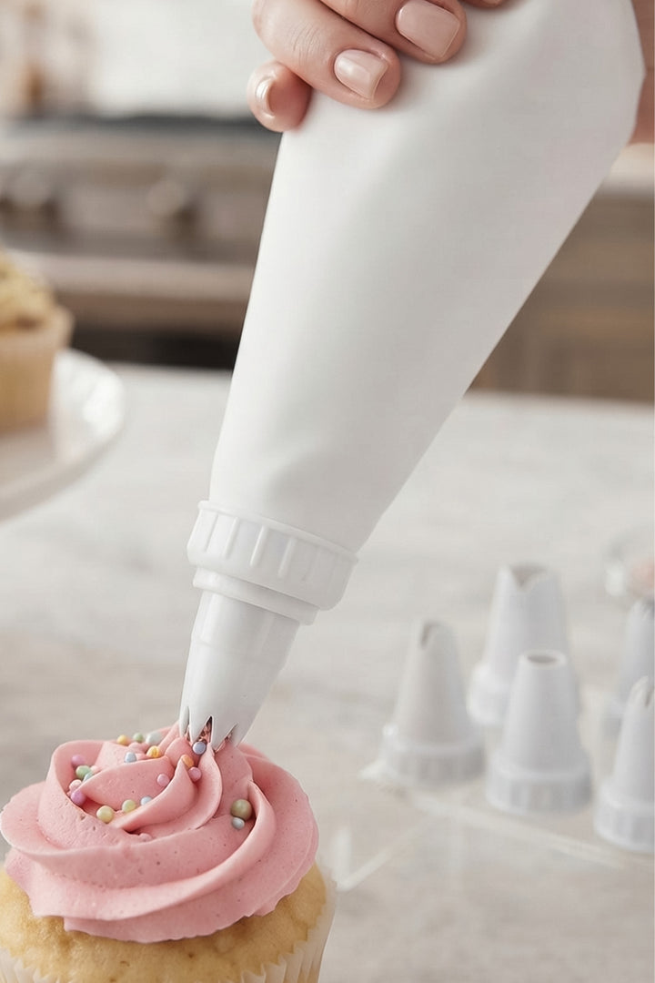 Poche à Douille avec 9 Embouts – Seringue à Pâtisserie pour Crème, Gâteau et Biscuits