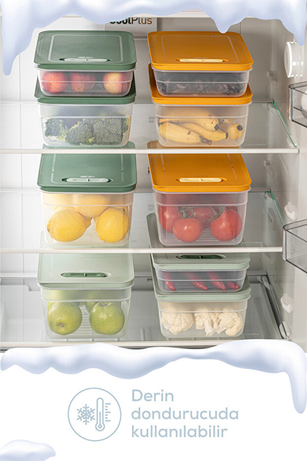 Lot de 6 Boîtes de Conservation pour Fruits et Légumes avec Aération