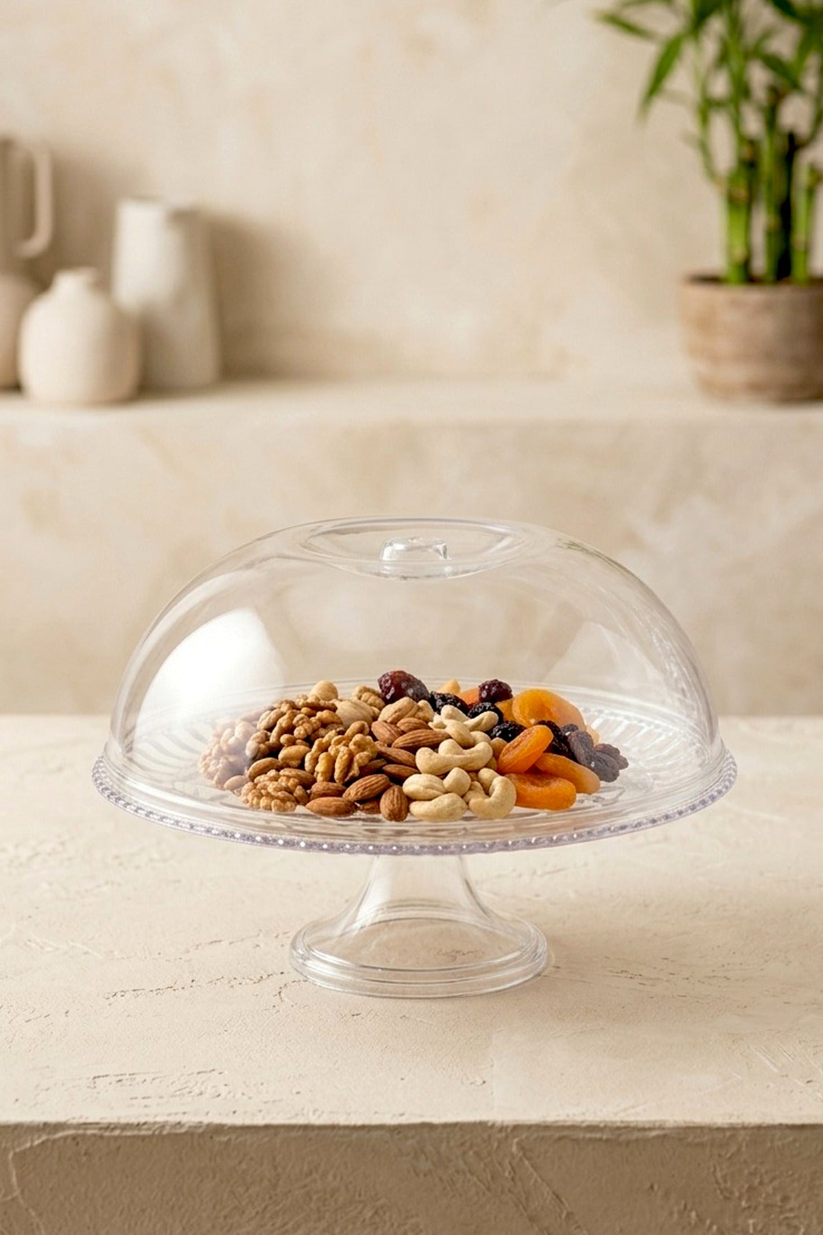 Plateau à Gâteau avec Couvercle et Support 29,5 cm