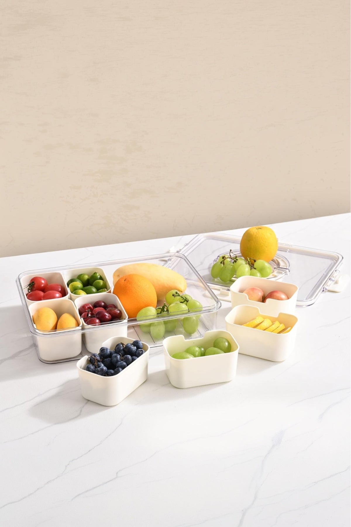 Plateau Petit-Déjeuner 8 Compartiments avec Couvercle Hermétique