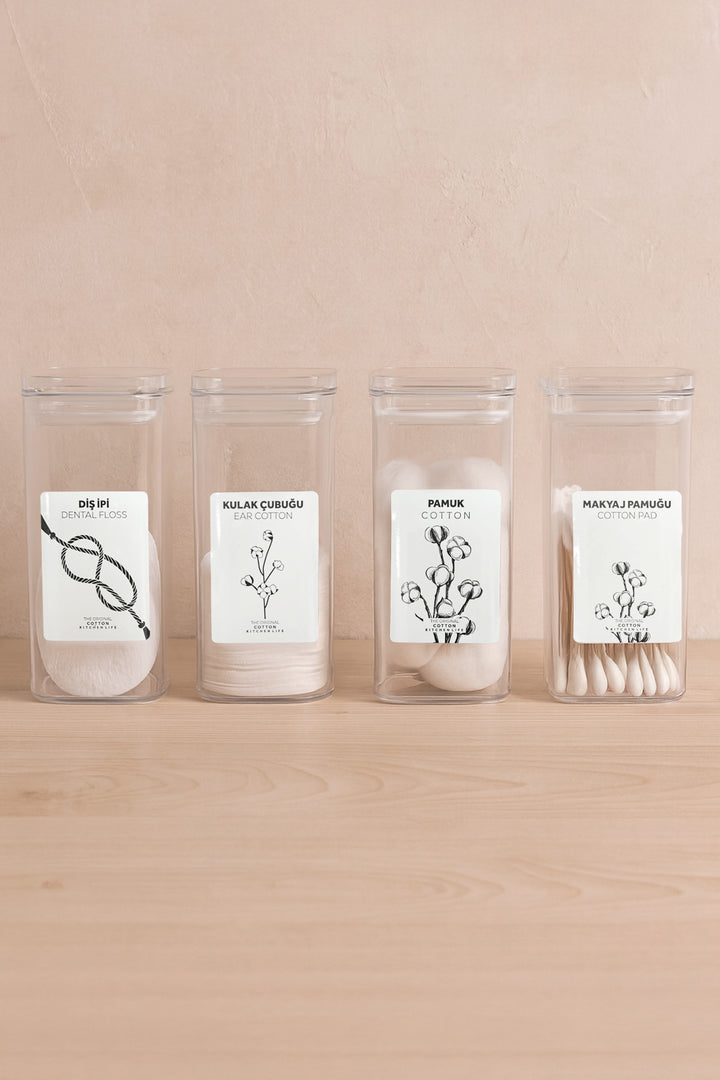 Set de 4 Boîtes de Rangement Salle de Bain Multifonction