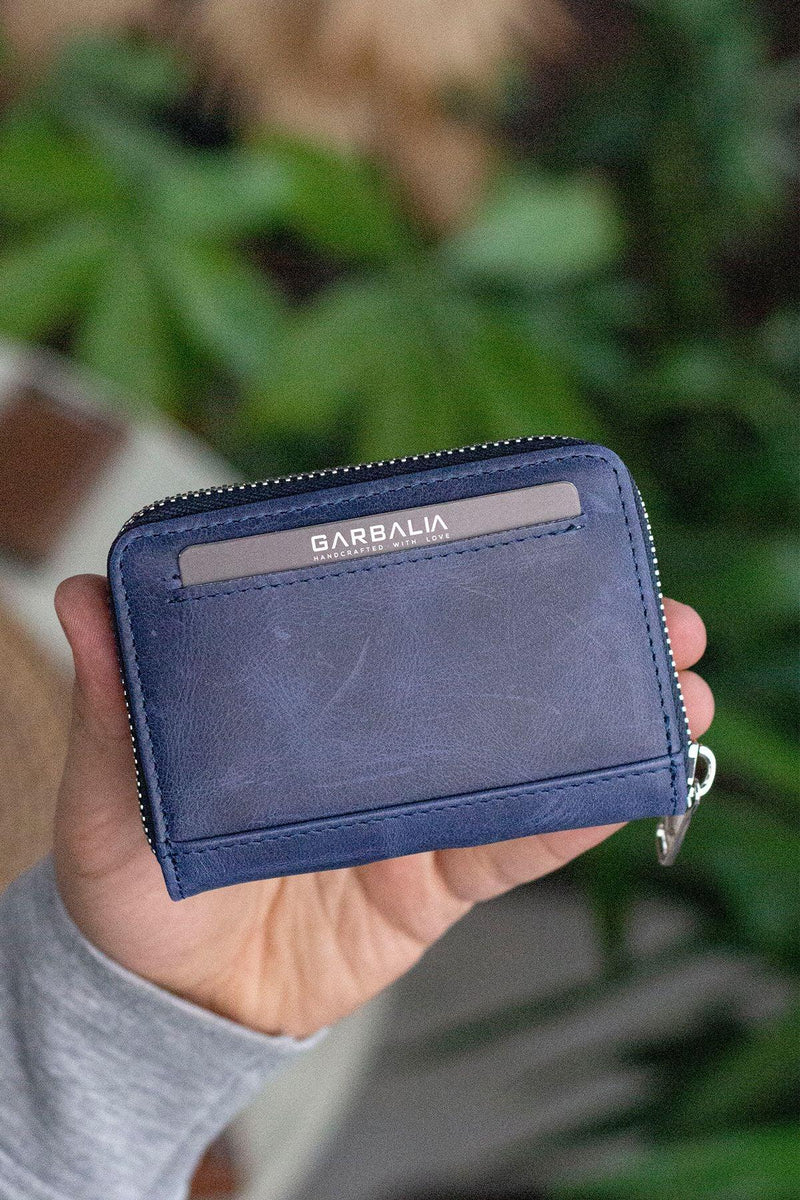 Portefeuille unisexe en cuir véritable Crazy Leather zippé avec porte-monnaie – Taba Sydney