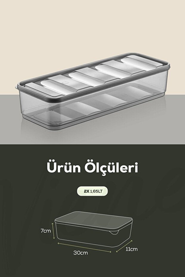 Set de 2 Organisateurs de Réfrigérateur 1,65 L