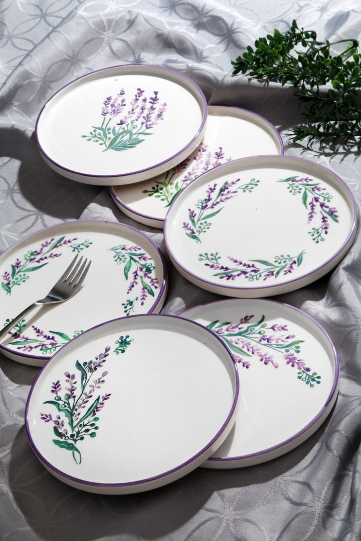 Assiettes empilables artisanales 19 cm – Lot de 6 en céramique avec finition brillante
