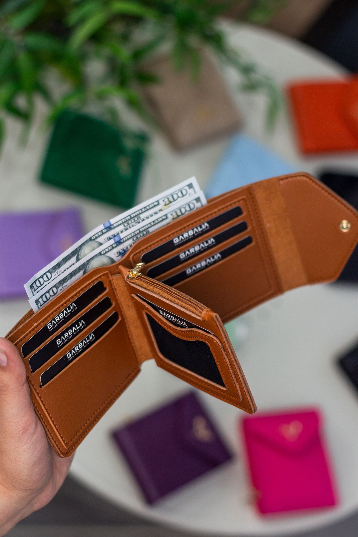 Peru Vegan Deri Fermuarlı Bozuk Para Bölmeli Bol Kartlıklı Kadın Cüzdanı - Justyol