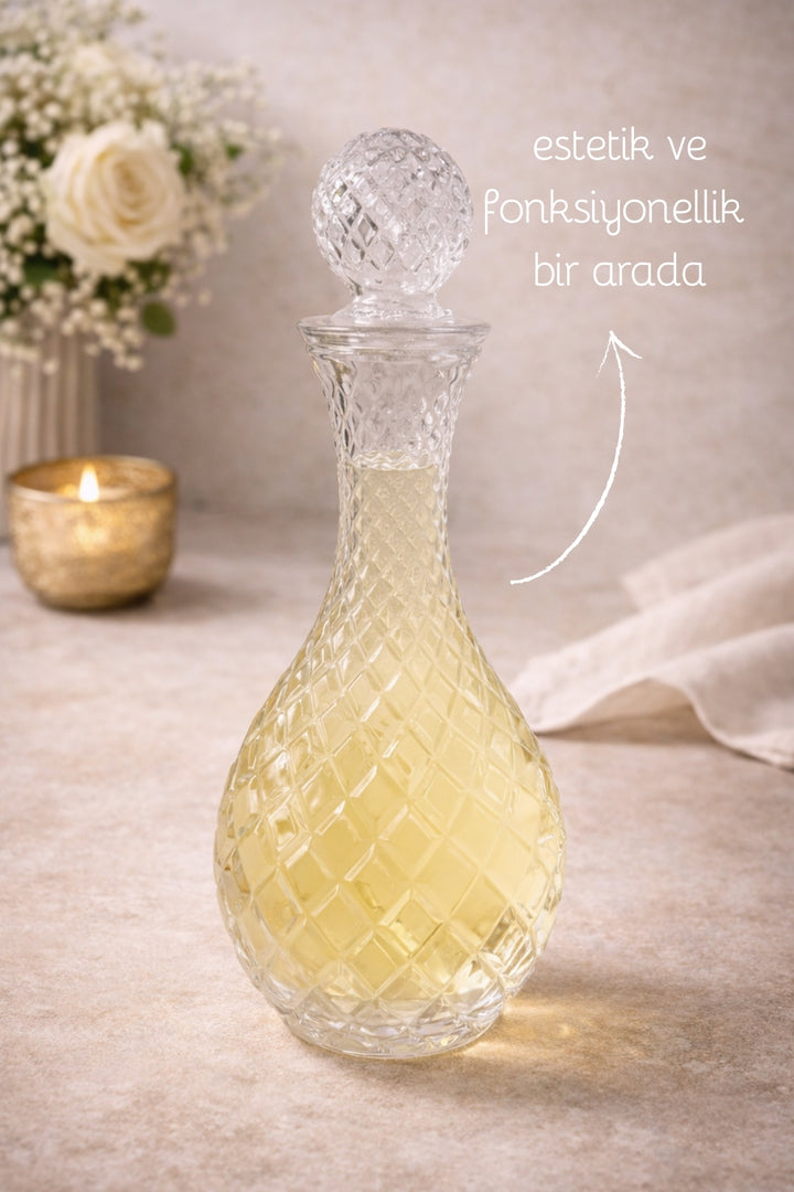 Carafe en Verre Artisanale Kafes avec Couvercle – 1 Litre