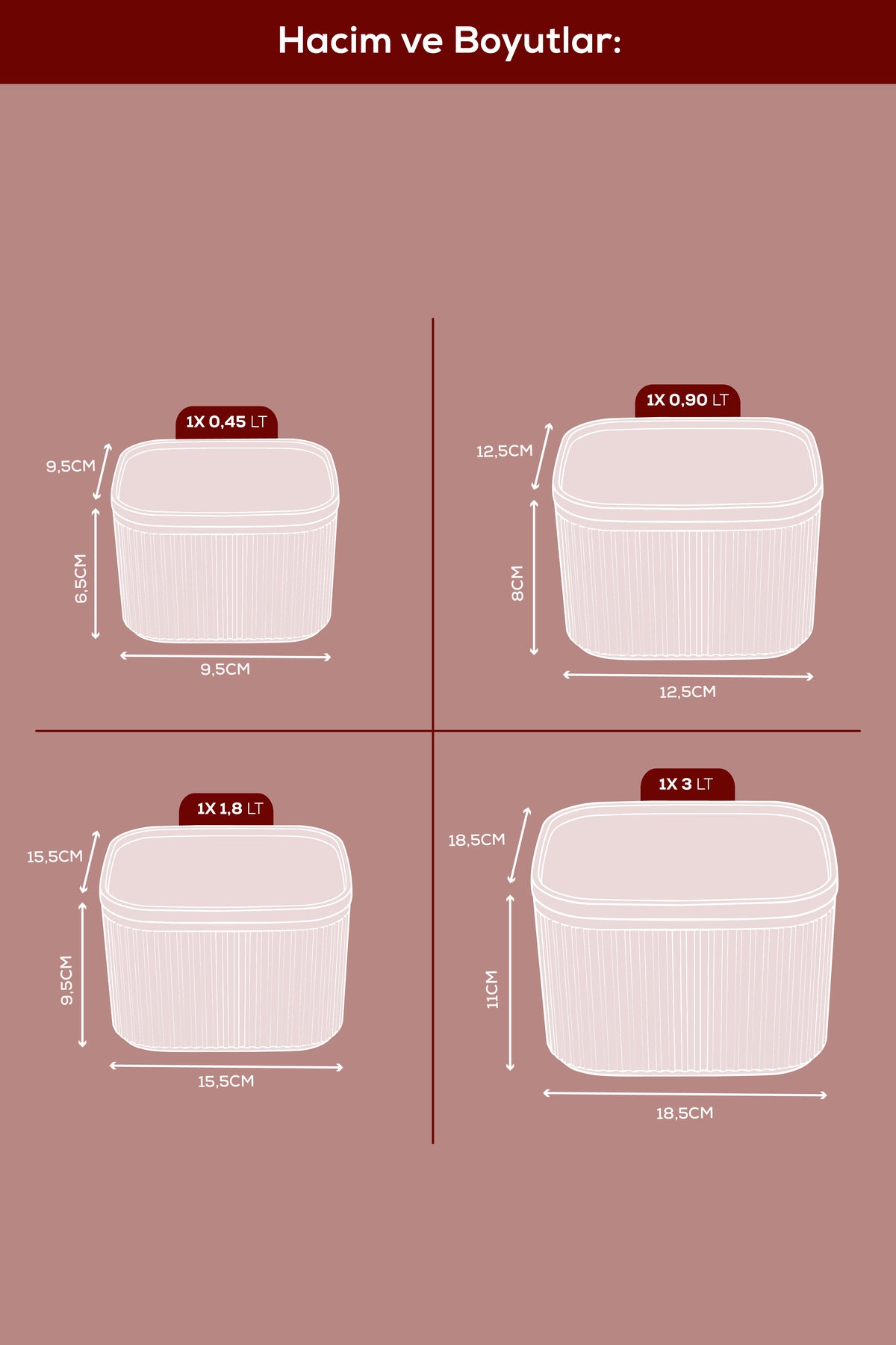 Set de 4 Boîtes de Conservation Carrées Hermétiques – Compatibles Micro-ondes et Congélateur
