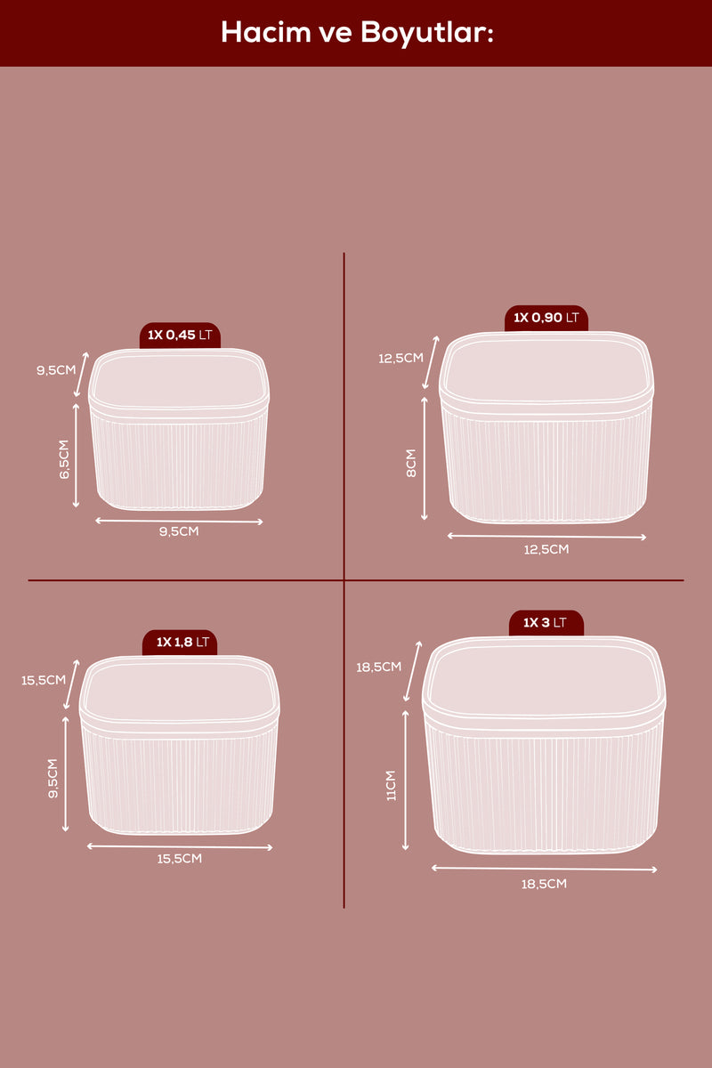 Set de 4 Boîtes de Conservation Carrées Hermétiques – Compatibles Micro-ondes et Congélateur