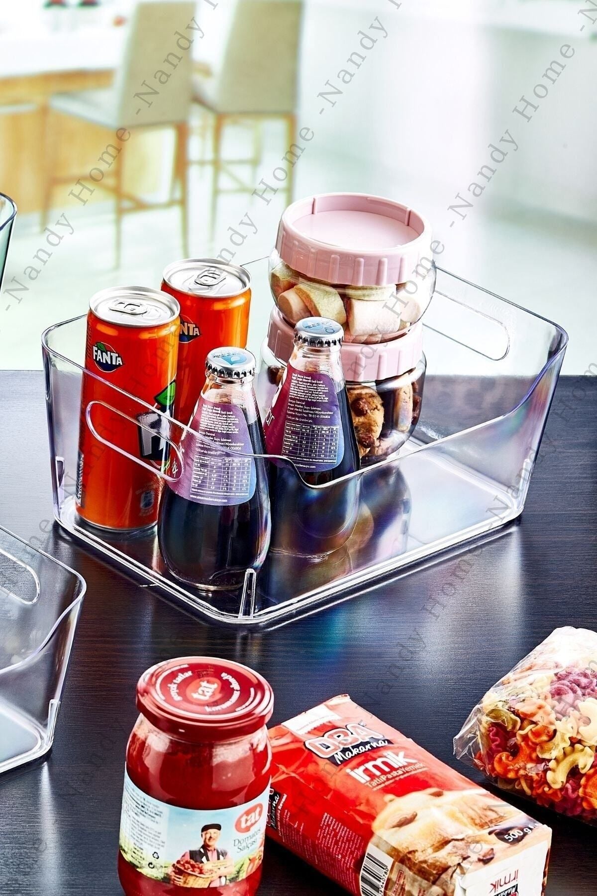 5 Lt Clear Buzdolabı & Dolap Içi Düzenleyici Organizer 3 Adet 27x19x11,5 Cm JHome