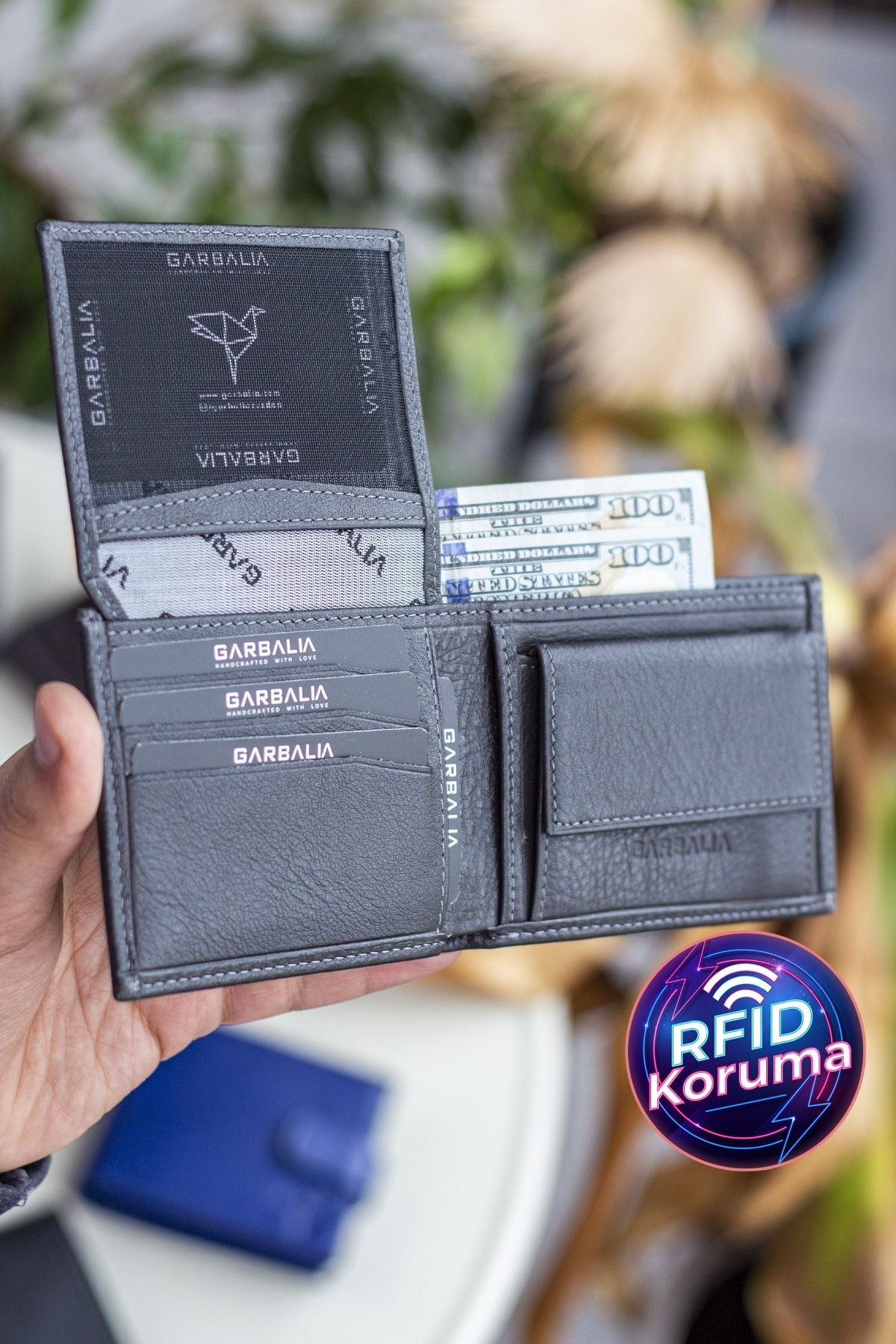 Jackson Hakiki Deri Bozuk Para Gözlü Rfıd Engelleyici Naturel Siyah Cüzdan - Justyol