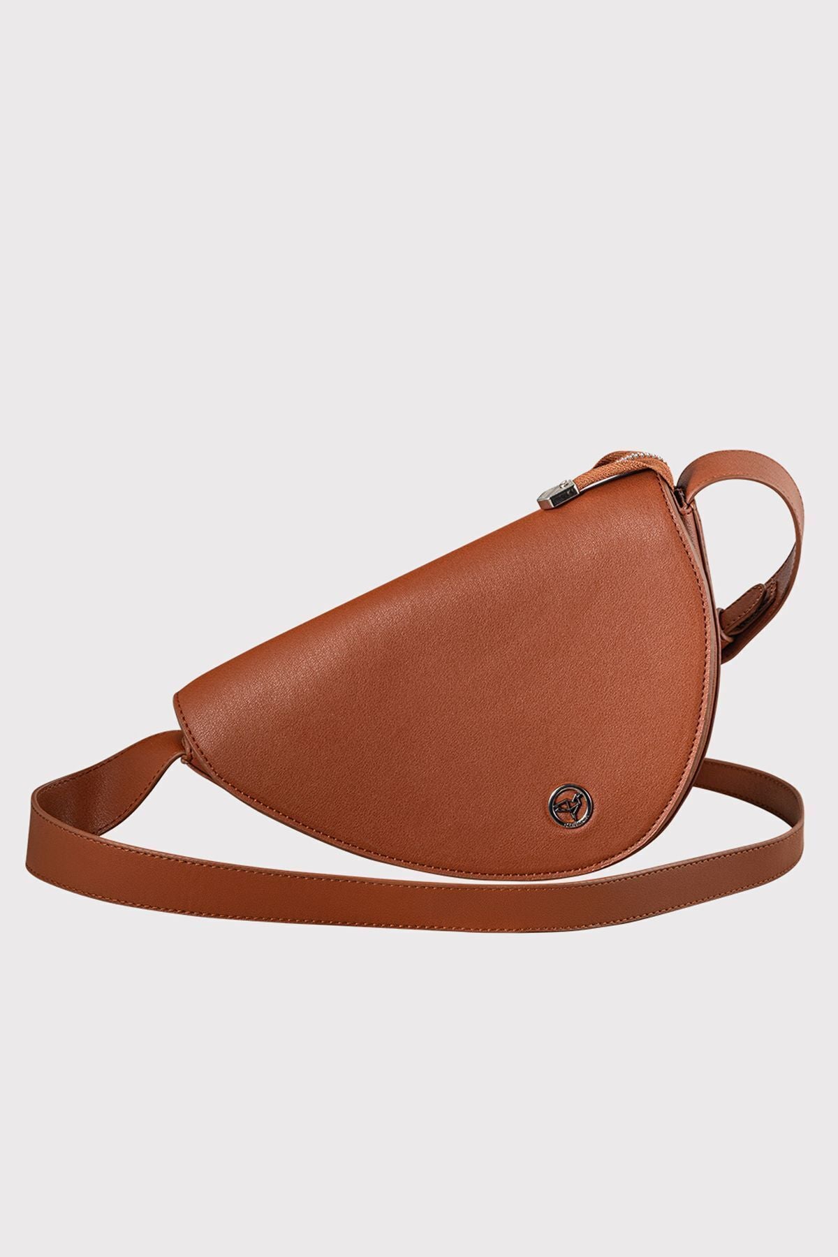 Doha Mıknatıs Kapaklı Geniş İç Bölmeli Ayarlanabilir Askılı Kadın Taba Omuz Çantası - Justyol