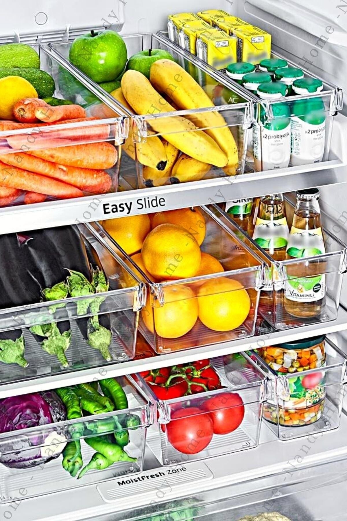 Maxi Tall Clear Buzdolabı & Dolap Içi Düzenleyici Organizer 3 Adet JHome