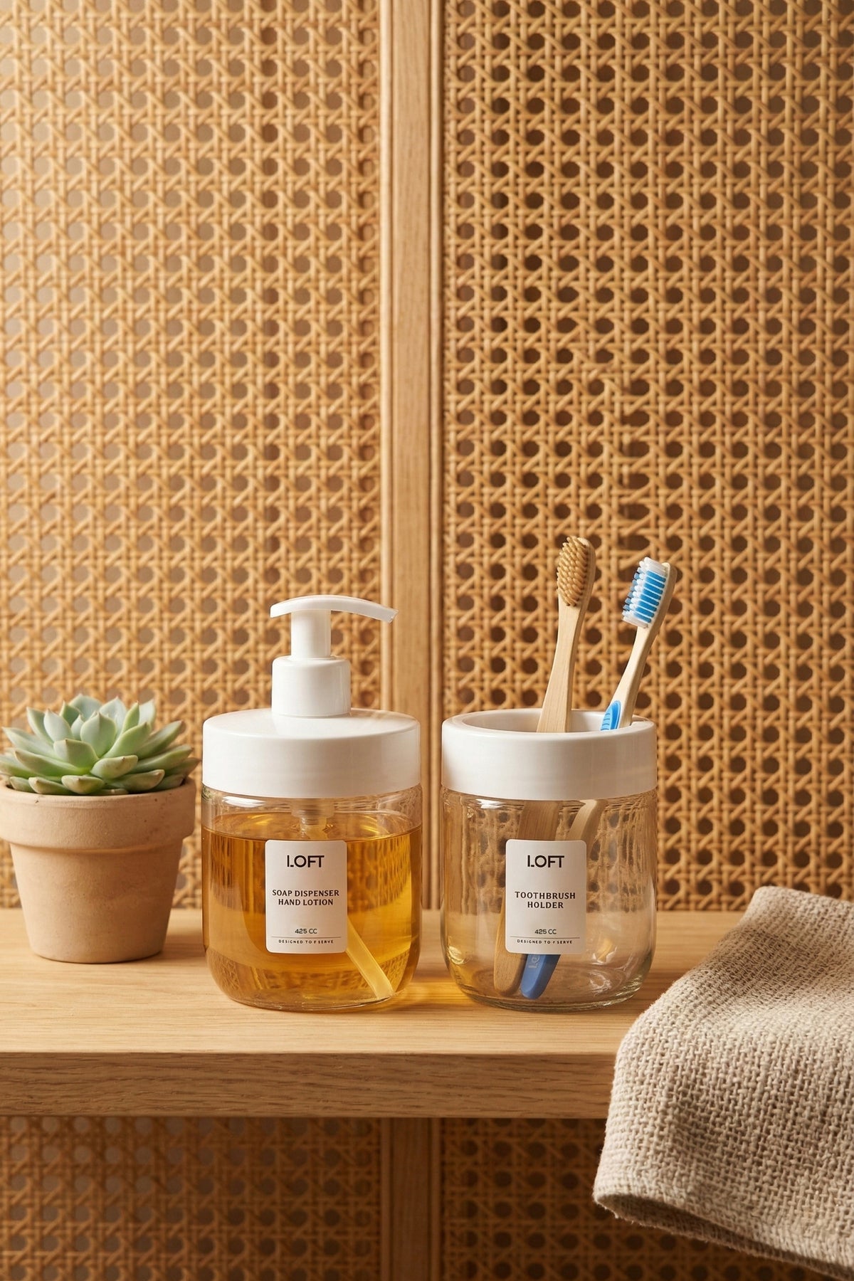 Set de Salle de Bain en Verre 2 Pièces 425 ml