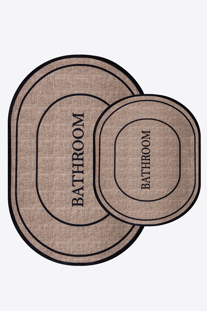 Set de 2 Tapis de Toilette avec Motif - 60x90 cm et 40x60 cm
