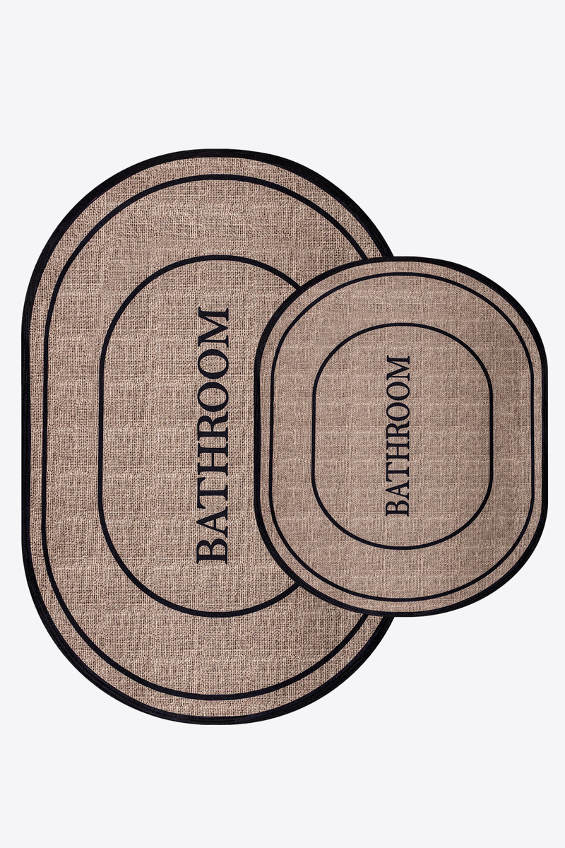 Set de 2 Tapis de Toilette avec Motif - 60x90 cm et 40x60 cm