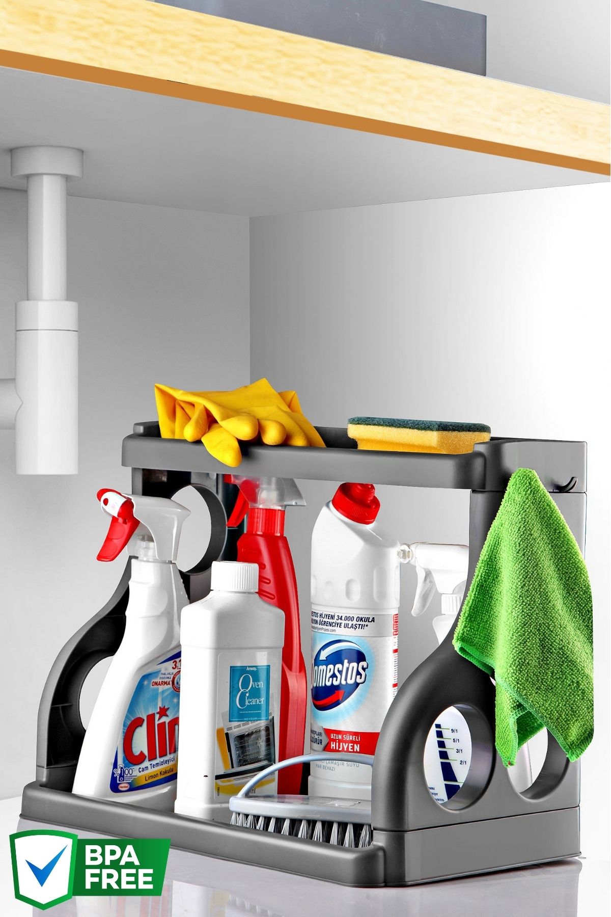 Tezgah Üstü Çok Amaçlı Elegance Organizer / Düzenleyici Antrasit - Justyol