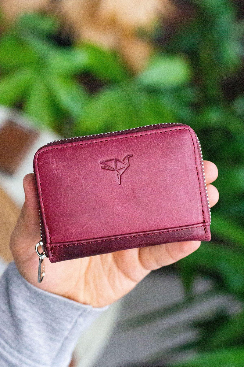 Portefeuille unisexe en cuir véritable Crazy Leather zippé avec porte-monnaie – Taba Sydney
