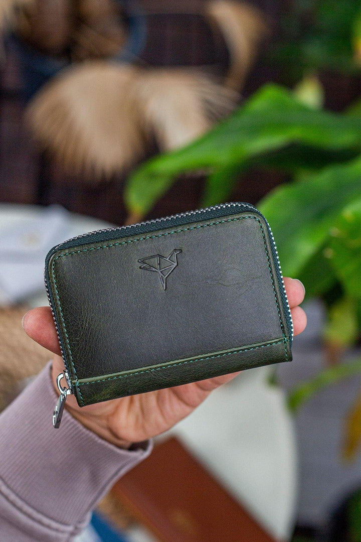 Portefeuille unisexe en cuir véritable Crazy Leather zippé avec porte-monnaie – Taba Sydney