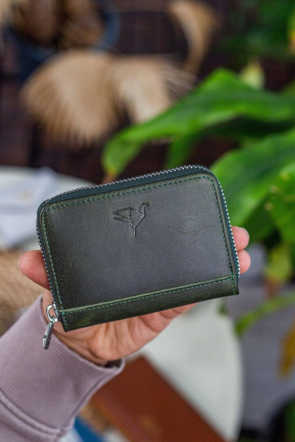 Portefeuille unisexe en cuir véritable Crazy Leather zippé avec porte-monnaie – Taba Sydney