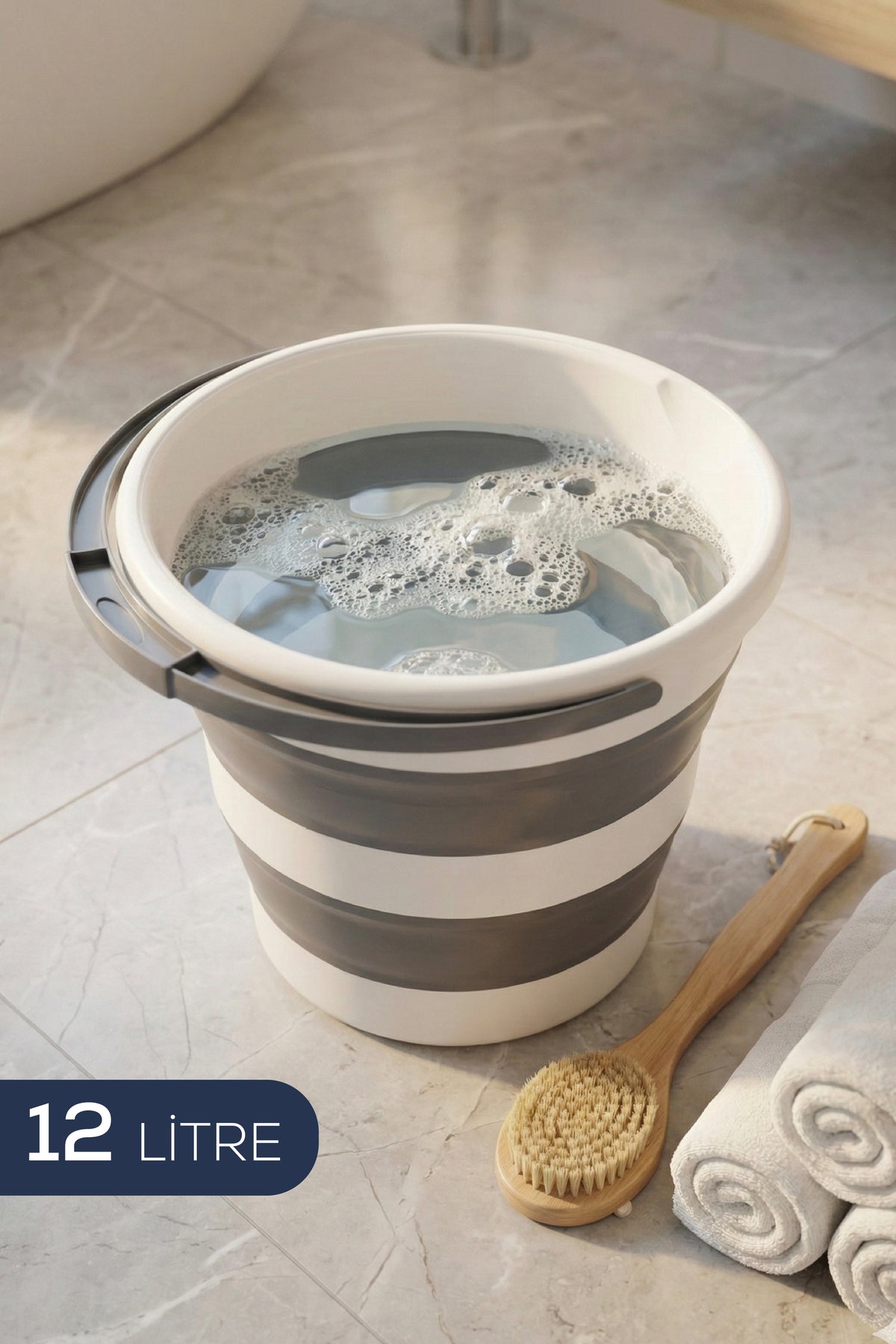 Seau Pliable 12 L Gain de Place à Design Accordéon