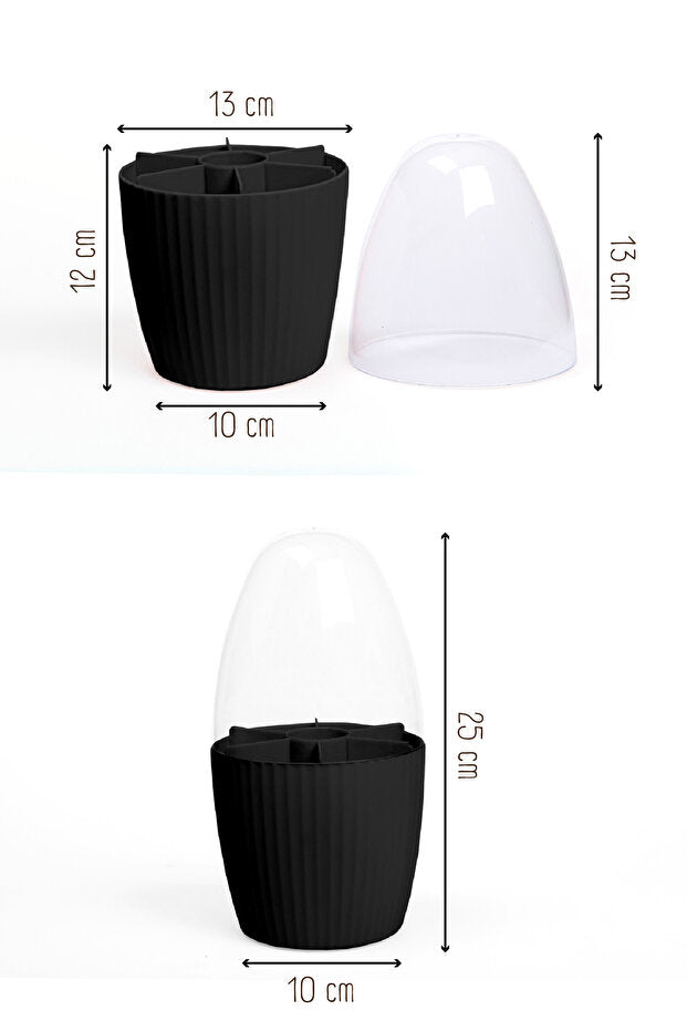 Lot de 2 Organisateurs de Maquillage 7 Compartiments avec Couvercle