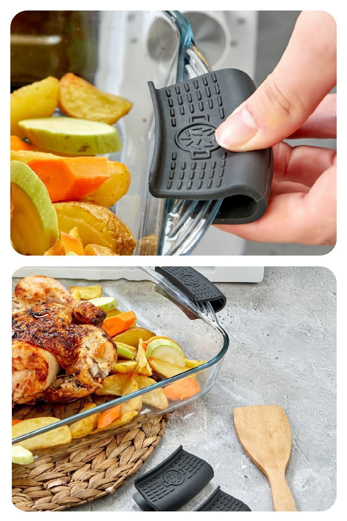 <tc>Lot de 2 poignées résistantes à la chaleur pour casseroles et poêles – antiadhésives et ignifugées</tc>