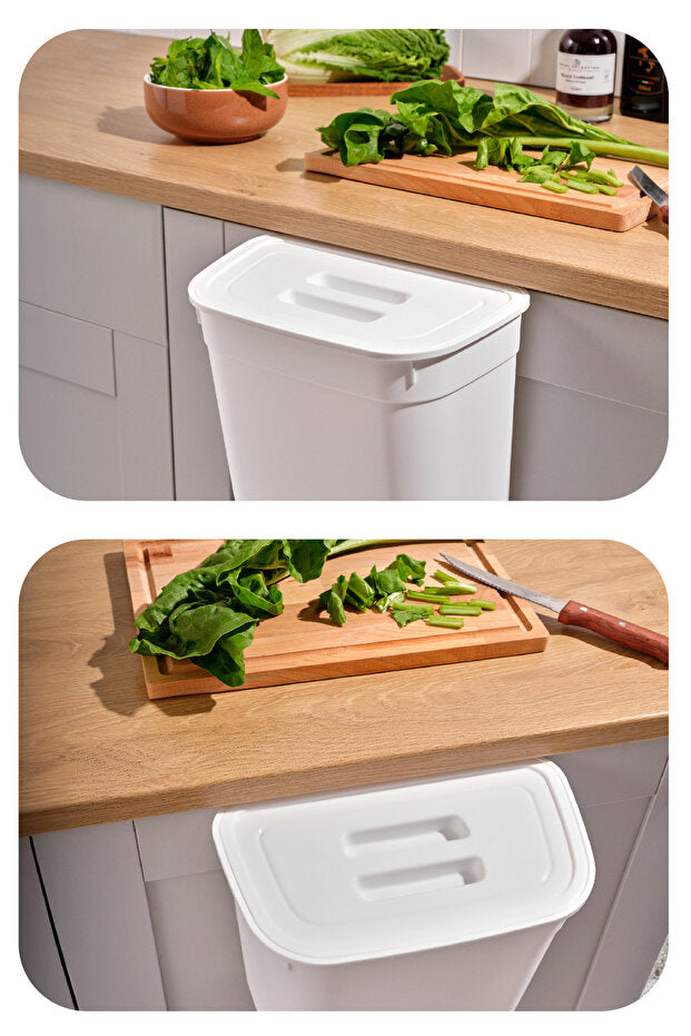 Poubelle Suspendue avec Couvercle pour Cuisine