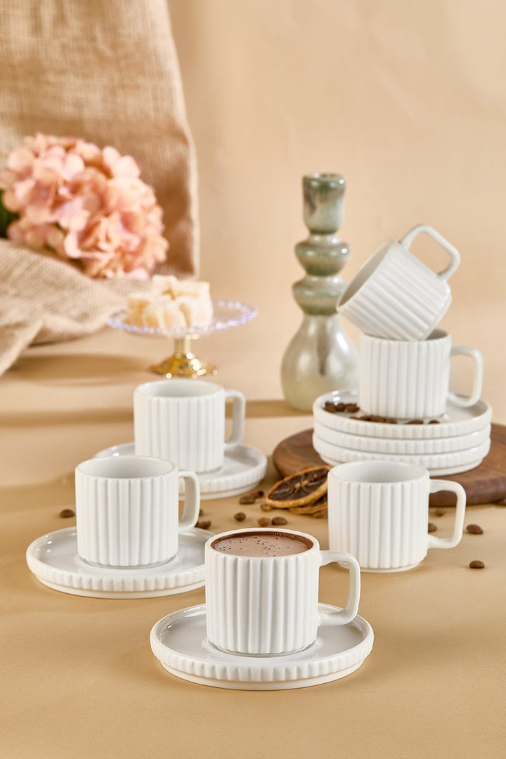 Service à Café Saturn en Porcelaine 12 Pièces pour 6 Personnes