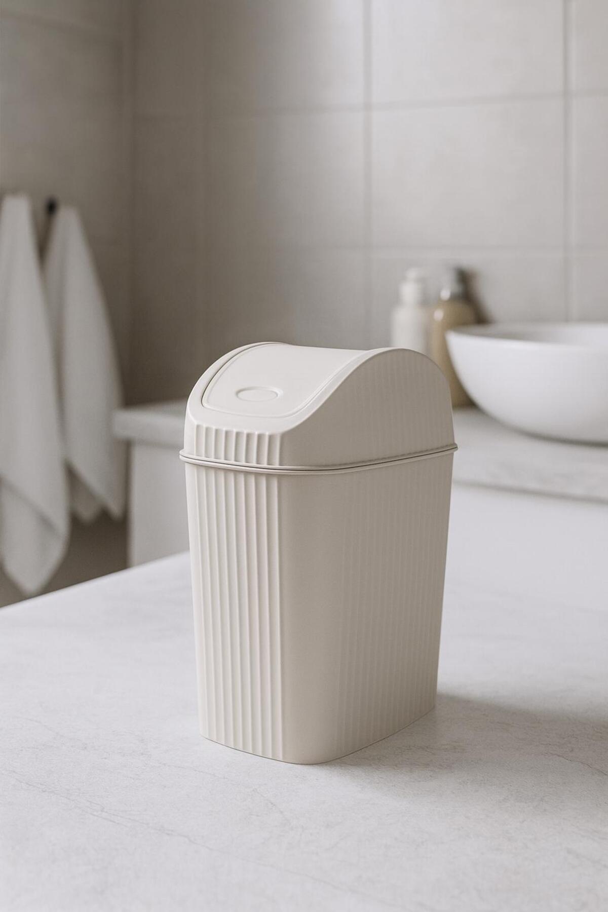 Poubelle Slim à Double Couvercle 2,7 L – Cuisine, Bureau et Salle de Bain