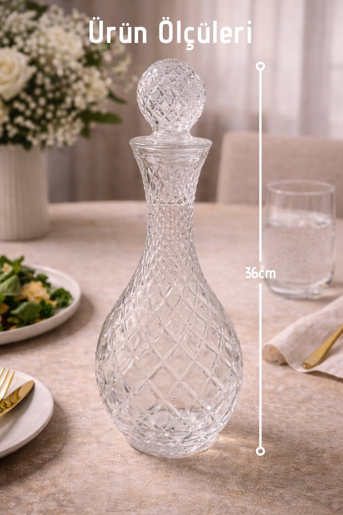 إبريق زجاجي يدوي Kafes بغطاء سعة 1 لتر