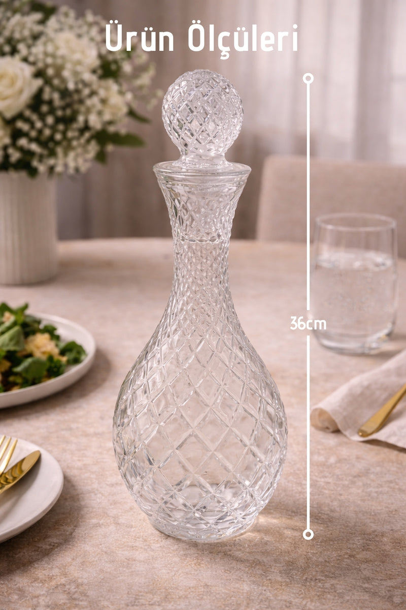 إبريق زجاجي يدوي Kafes بغطاء سعة 1 لتر