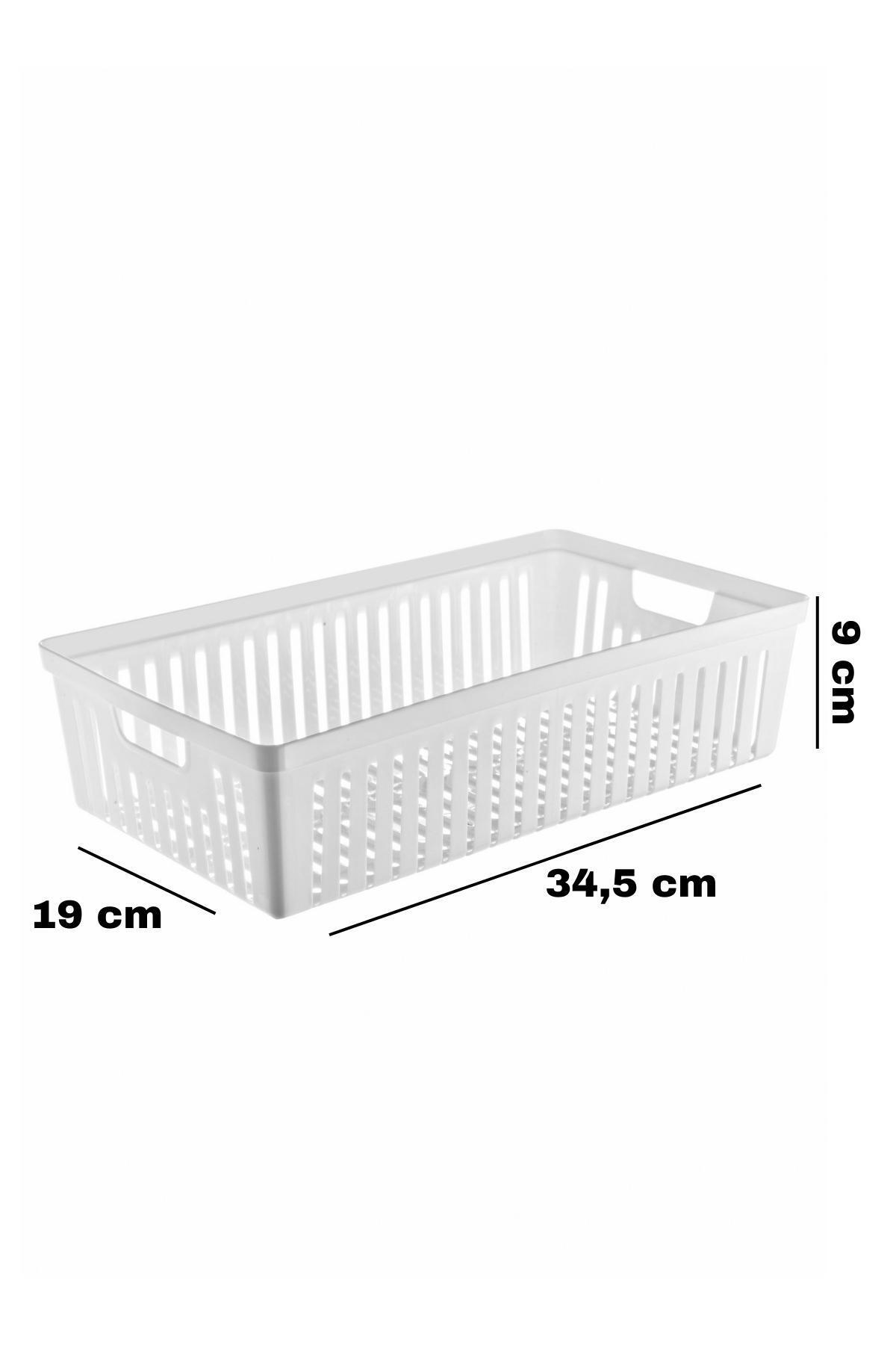 <tc>6'Lı Set No:3 Çok Amaçlı Dolap İçi Düzenleyici Sepet - Banyo Düzenleyici BEYAZ</tc>