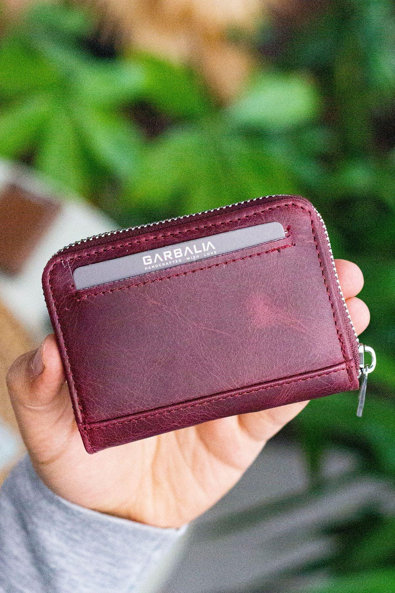 Portefeuille unisexe en cuir véritable Crazy Leather zippé avec porte-monnaie – Taba Sydney