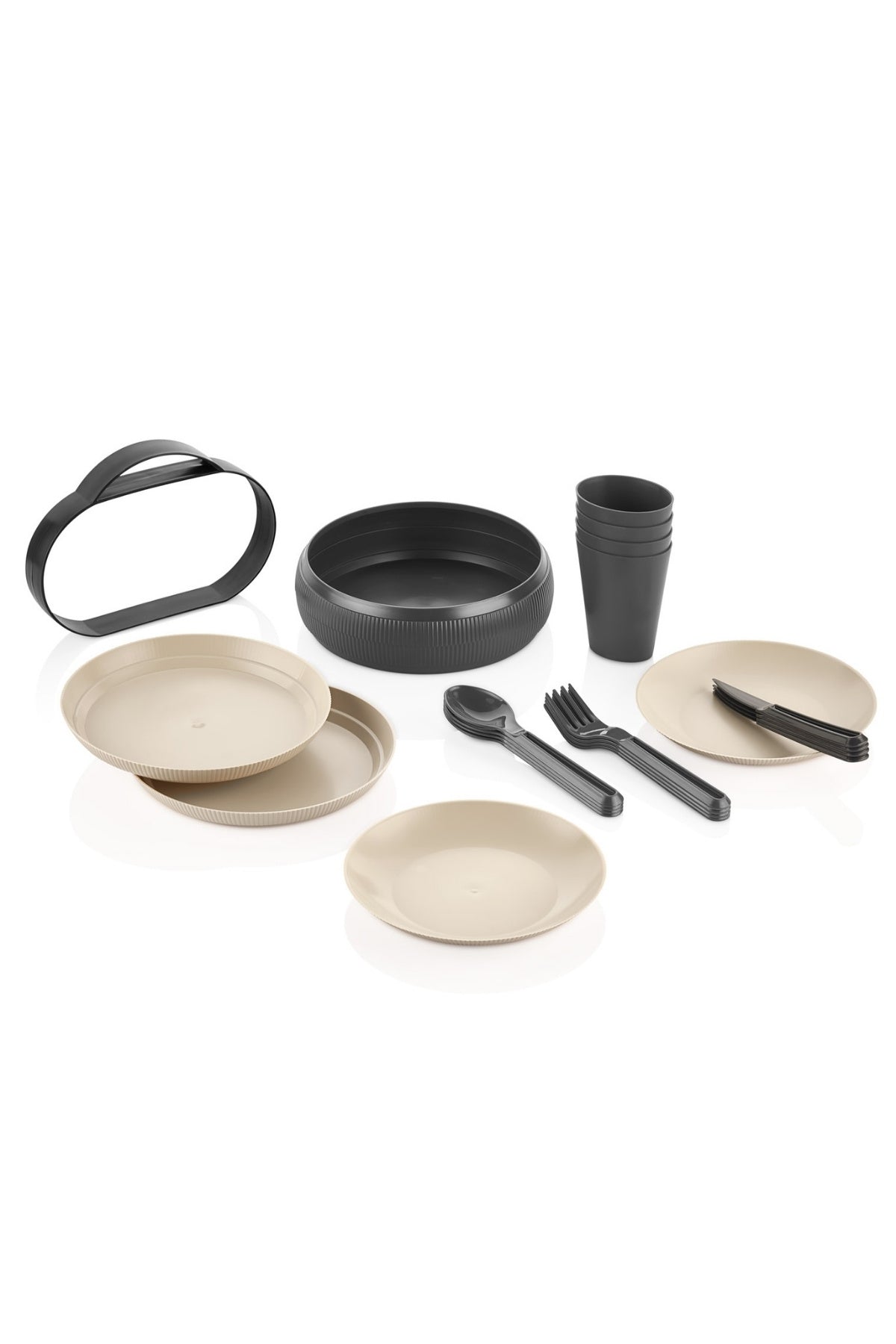 Yuvarlak, 4 Kişilik Çok Amaçlı Taşınabilir Piknik Seti, Portatif Tasarım JHome