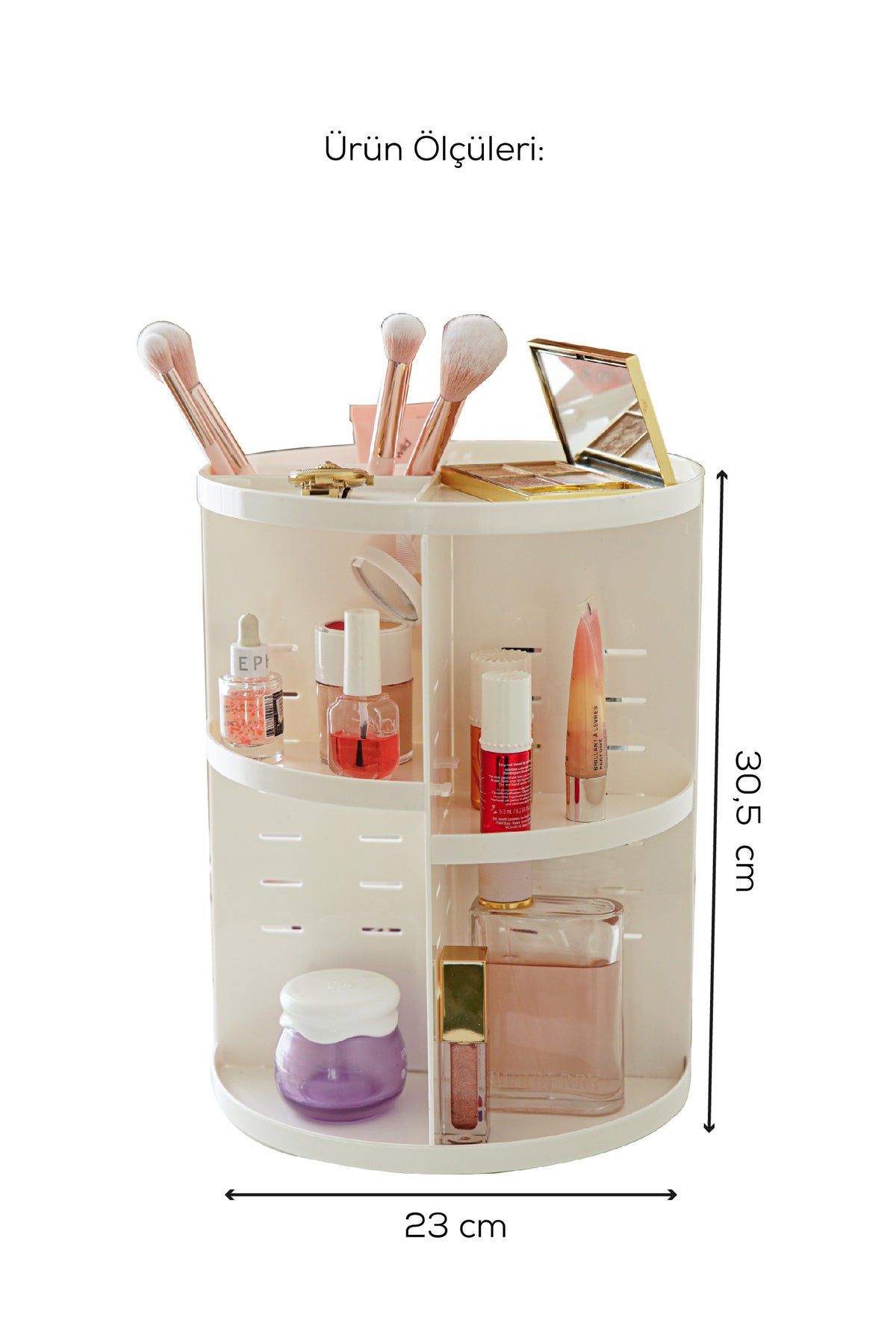 Organisateur de Maquillage Rotatif à 360° avec Étagères