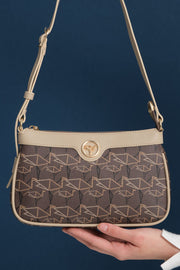 Sac femme marron à motif spécial avec bandoulière réglable – Cecina