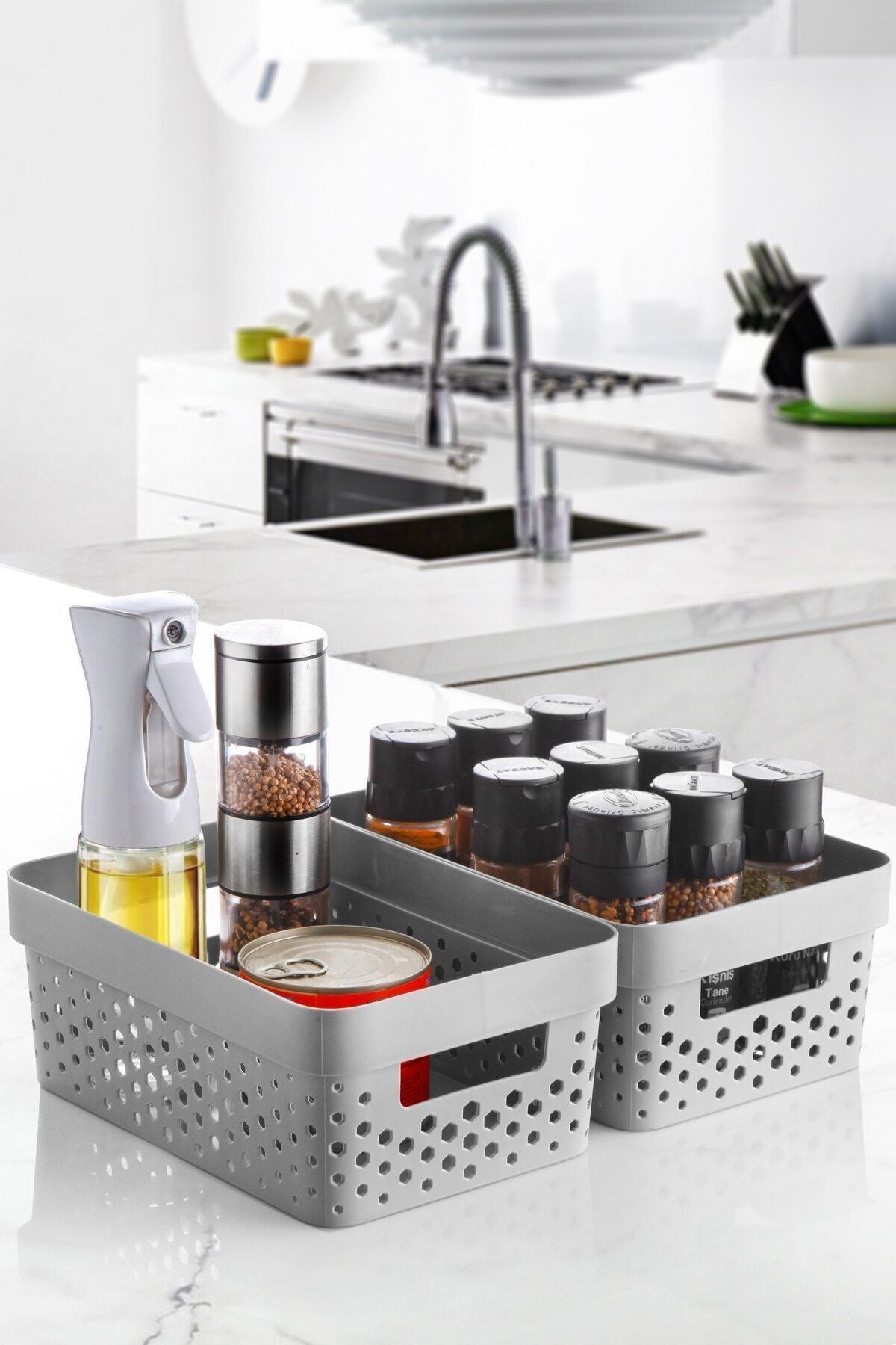 7 Parça Çok Amaçlı Düzenleyici Penta Köşeli Sepet JHome