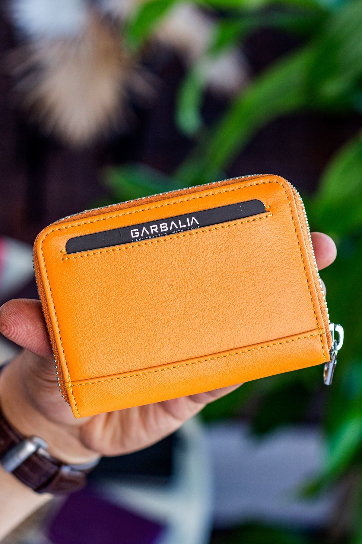 Sydney Hakiki Deri Bozuk Para Gözlü Fermuarlı Unisex Crazy Taba Cüzdan - Justyol