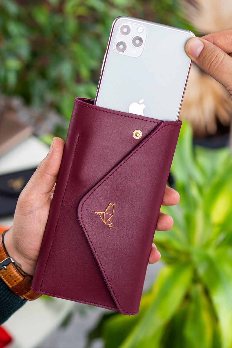 Enveloppe Téléphone et Boîtes de Pièces - Cuir Synthétique, Design Élégant et Pratique