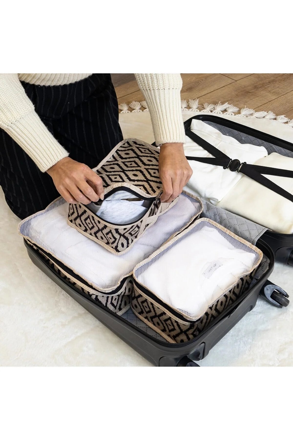 Set de 3 Organisateurs de Valise Boho