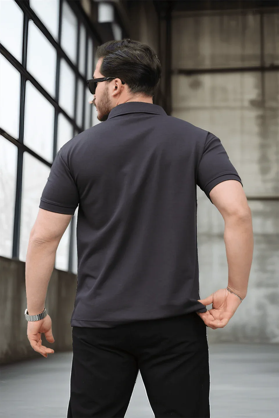 t‑shirt homme demi‑zip poche premium - Justyol