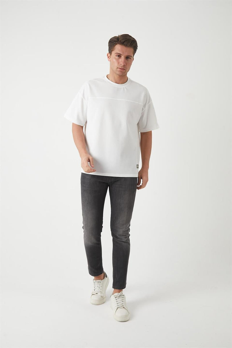 T-Shirt Homme Oversize à Empiècements Modernes