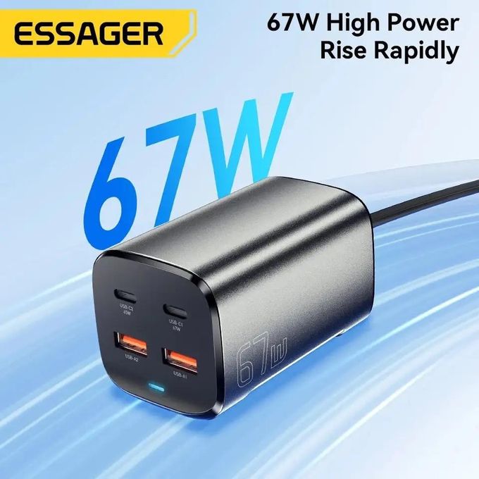 Chargeur GaN Puissant et Compact – Essager 67W pour Recharge Ultra-Rapide