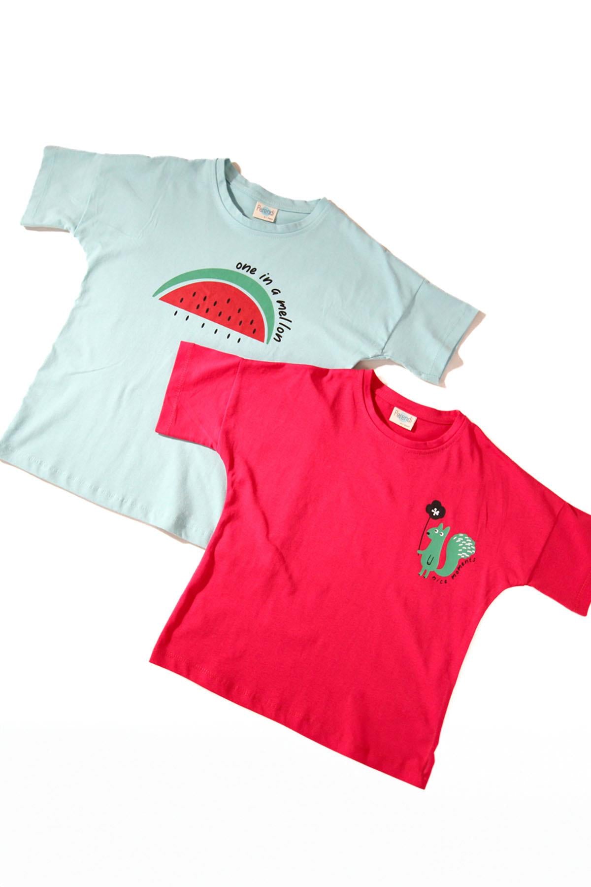 <tc>Ensemble de 2 t-shirts unisexe pour enfants à manches courtes avec imprimé</tc>