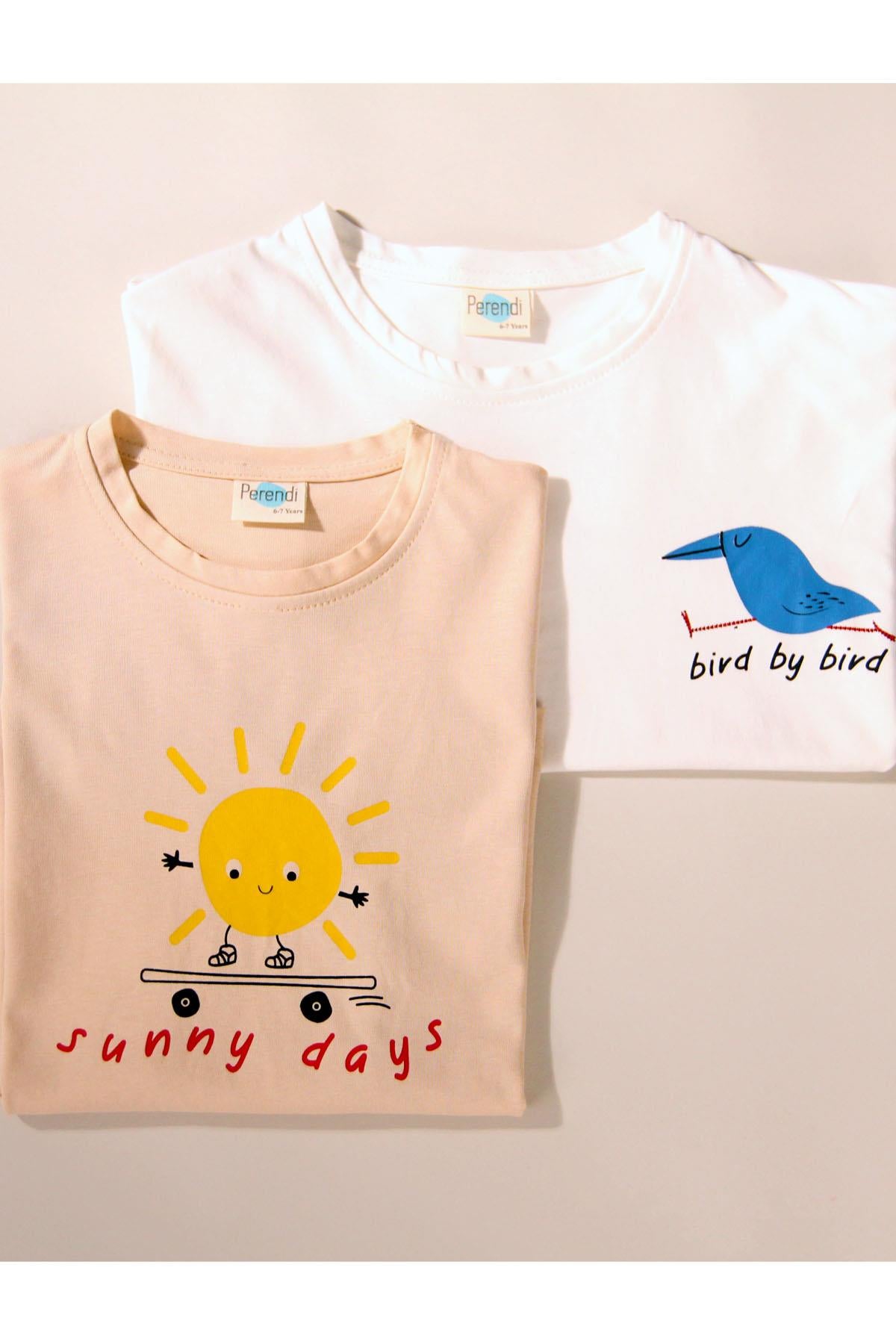 <tc>Ensemble de 2 t-shirts unisexe pour enfants à manches courtes avec imprimé</tc>